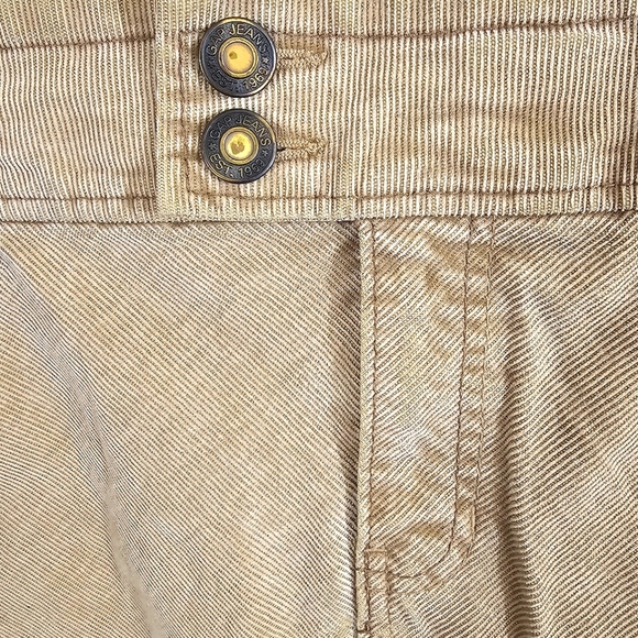 Gap 90s‎ Y2K Rubbed Denim Mini Pencil Skirt XS/S Khaki Tan Retro Office Indie - Picture 3 of 6